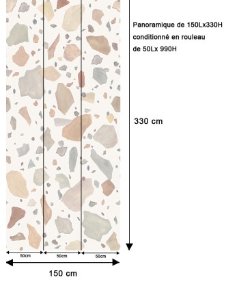 Papier peint contemporain Terrazzo grands motifs aquarelle de technologie