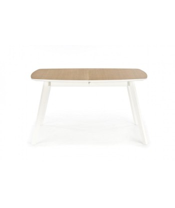 Table extensible en MDF et bois de hêtre Kajetan 2 Chêne Miel / Blanc, L135-185xl82xH76 cm la chaussure