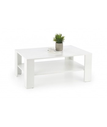 Table basse Kwadro blanche, L110xl65xH53 cm le concept de la Pate a emporter 