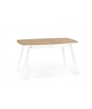 Table extensible en MDF et bois de hêtre Kajetan 2 Chêne Miel / Blanc, L135-185xl82xH76 cm la chaussure