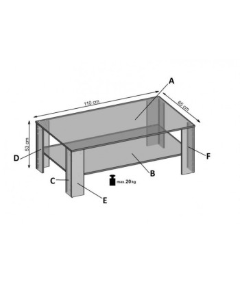 Table basse Kwadro foncé Noyer foncé, L110xl65xH53 cm Véritable concentré