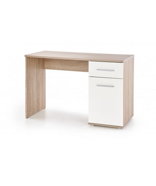 Table de bureau en bois, avec 1 tiroir et 1 porte Lima B-1 Blanc / Chêne Sonoma, L120xl55xH75 cm les ctes