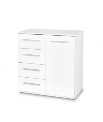 Commode avec 4 tiroirs et 1 porte Lima KM-2 Blanc, l77xA40xH82 cm acheter