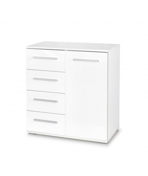 Commode avec 4 tiroirs et 1 porte Lima KM-2 Blanc, l77xA40xH82 cm acheter