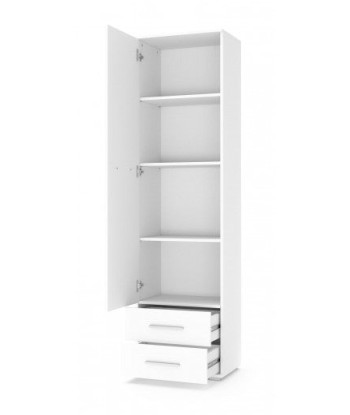 Armoire palette 1 porte et 2 tiroirs Lima REG-1 Blanc, l60xA40xH200 cm 2023