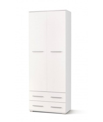 Armoire palette 2 portes et 2 tiroirs Lima REG-2 Blanc, l77xA40xH200 cm hantent personnes