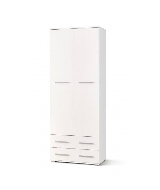 Armoire palette 2 portes et 2 tiroirs Lima REG-2 Blanc, l77xA40xH200 cm hantent personnes