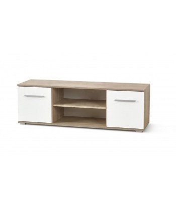 Meuble TV palette 2 portes Lima RTV-1 Blanc / Chêne Sonoma, l137xA40xH44 cm Jusqu'à 80% De Réduction