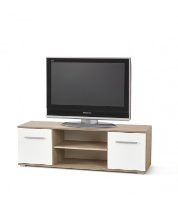 Meuble TV palette 2 portes Lima RTV-1 Blanc / Chêne Sonoma, l137xA40xH44 cm Jusqu'à 80% De Réduction