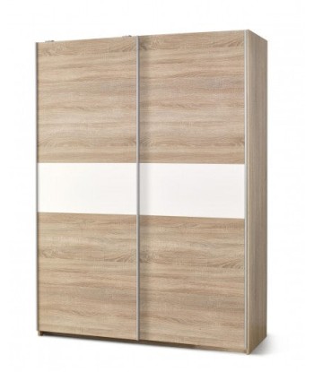 Armoire palette 2 portes coulissantes Lima S-1 Blanc / Chêne Sonoma, l153xA58xH210 cm l'évolution des habitudes 