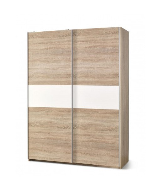 Armoire palette 2 portes coulissantes Lima S-1 Blanc / Chêne Sonoma, l153xA58xH210 cm l'évolution des habitudes 