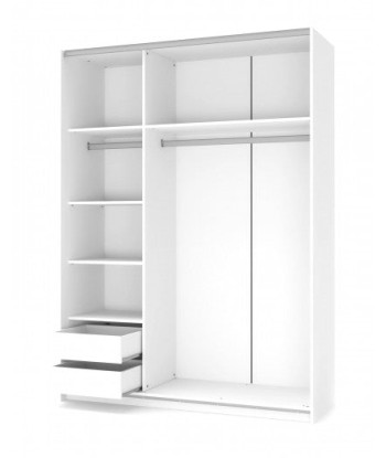 Armoire palette 2 portes coulissantes Lima S-1 Blanc / Chêne Sonoma, l153xA58xH210 cm l'évolution des habitudes 