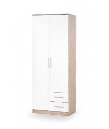 Armoire palette 2 portes et 2 tiroirs Lima S-2 Blanc / Chêne Sonoma, l80xA52xH205 cm commande en ligne