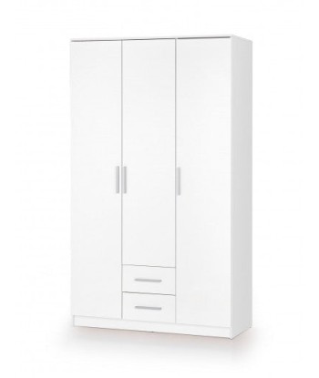 Armoire palette 3 portes et 2 tiroirs Lima S-3 Blanc, l120xA52xH205 cm français