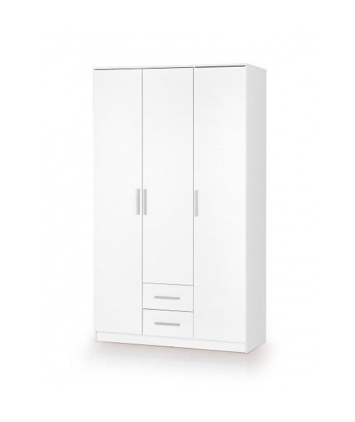 Armoire palette 3 portes et 2 tiroirs Lima S-3 Blanc, l120xA52xH205 cm français