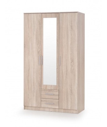 Armoire miroir, en bois avec 3 portes et 2 tiroirs Lima S-3 Chêne Sonoma, l120xA52xH205 cm les ligaments