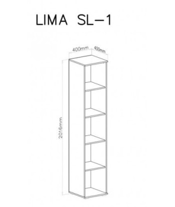 Bibliothèque Lima SL-1 blanche, l40xA40xH200 cm pas cher 