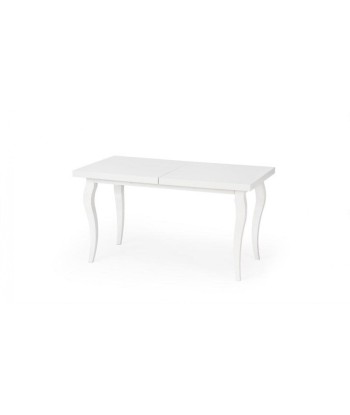 Table à rallonges en bois de hêtre et MDF Mozart Blanc + 4 chaises tapissées de tissu Verdi Blanc / Gris, L140-180xl80xH75 cm les ligaments