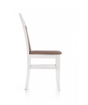 Chaise en bois de hêtre tapissée de tissu Citrone Blanc / Gris, l44xA43xH96 cm Découvrez la collection