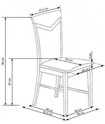 Chaise en bois de hêtre tapissée de tissu Citrone Blanc / Gris, l44xA43xH96 cm Découvrez la collection