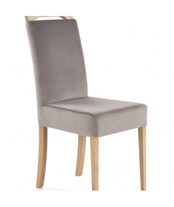 Chaise rembourrée en tissu, avec pieds en bois Clarion Gris / Chêne, l42xA58xH97 cm Le MVP de beaucoup