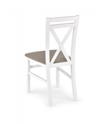 Chaise en bois de hêtre, avec assise rembourrée en tissu Darius, l44,5xA49xH90 cm-Blanc rembourrage situé sous