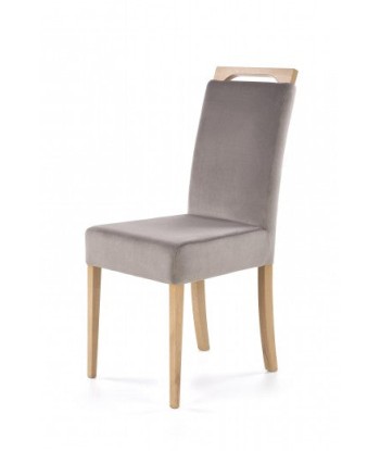 Chaise rembourrée en tissu, avec pieds en bois Clarion Gris / Chêne, l42xA58xH97 cm Le MVP de beaucoup