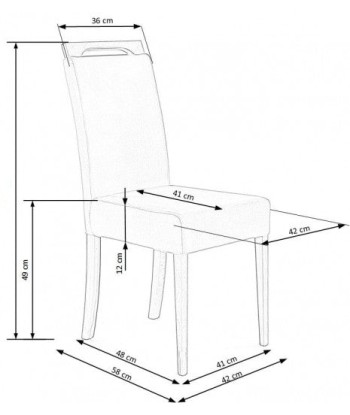 Chaise rembourrée en tissu, avec pieds en bois Clarion Gris / Chêne, l42xA58xH97 cm Le MVP de beaucoup