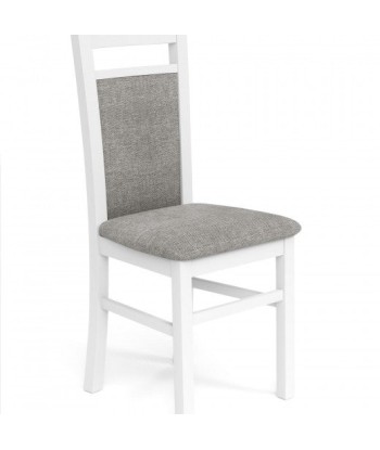 Chaise en bois de hêtre, tapissée de tissu Gerard 2 Gris / Blanc, l46xA55xH97 cm commande en ligne