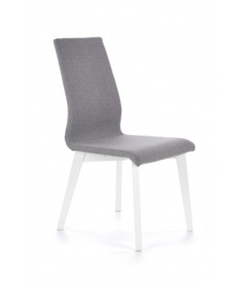 Chaise rembourrée en tissu, avec pieds en bois Focus Gris / Blanc, l45xA61xH94 cm pas cheres