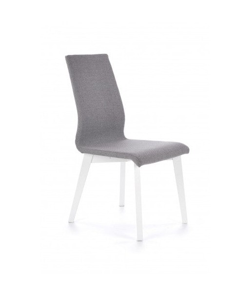 Chaise rembourrée en tissu, avec pieds en bois Focus Gris / Blanc, l45xA61xH94 cm pas cheres