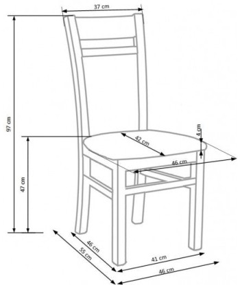 Chaise en bois de hêtre, tapissée de tissu Gerard 2 Gris / Blanc, l46xA55xH97 cm commande en ligne