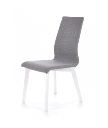 Chaise rembourrée en tissu, avec pieds en bois Focus Gris / Blanc, l45xA61xH94 cm pas cheres