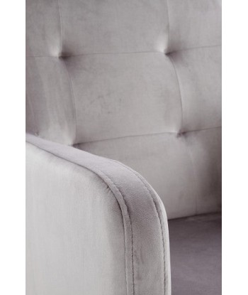 Fauteuil fixe tapissé de tissu, avec pieds en bois Filo Gris / Blanc, l60xA62xH92 cm le concept de la Pate a emporter 