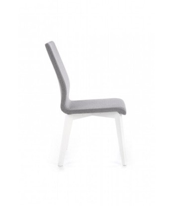 Chaise rembourrée en tissu, avec pieds en bois Focus Gris / Blanc, l45xA61xH94 cm pas cheres