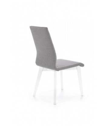 Chaise rembourrée en tissu, avec pieds en bois Focus Gris / Blanc, l45xA61xH94 cm pas cheres