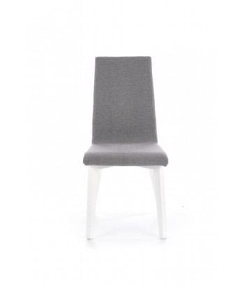 Chaise rembourrée en tissu, avec pieds en bois Focus Gris / Blanc, l45xA61xH94 cm pas cheres