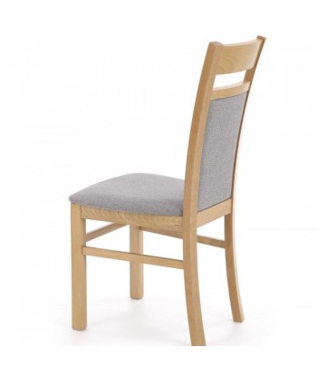 Chaise en bois de hêtre, tapissée de tissu Gerard 2 Gris / Chêne, l46xA55xH97 cm vous aussi creer 