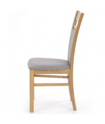 Chaise en bois de hêtre, tapissée de tissu Gerard 2 Gris / Chêne, l46xA55xH97 cm vous aussi creer 