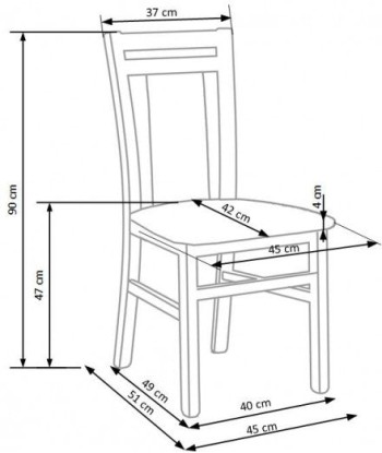 Chaise en bois de hêtre, tapissée de tissu Hubert 8 Blanc, l45xA51xH90 cm Amélioration de cerveau avec