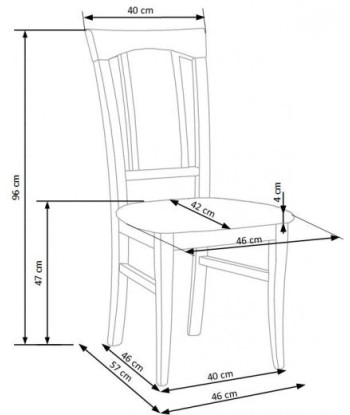 Chaise en bois de hêtre, tapissée de tissu Konrad Antique Cherry, l46xA57xH96 cm En savoir plus