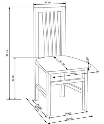 Chaise en bois de hêtre tapissée de tissu Pawel Blanc / Gris, l46xA52xH94 cm le concept de la Pate a emporter 