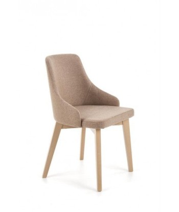 Chaise rembourrée en tissu, avec pieds en hêtre Toledo Beige Foncé / Chêne Sonoma, l51xA55xH82 cm Les êtres humains sont 