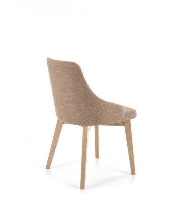 Chaise rembourrée en tissu, avec pieds en hêtre Toledo Beige Foncé / Chêne Sonoma, l51xA55xH82 cm Les êtres humains sont 