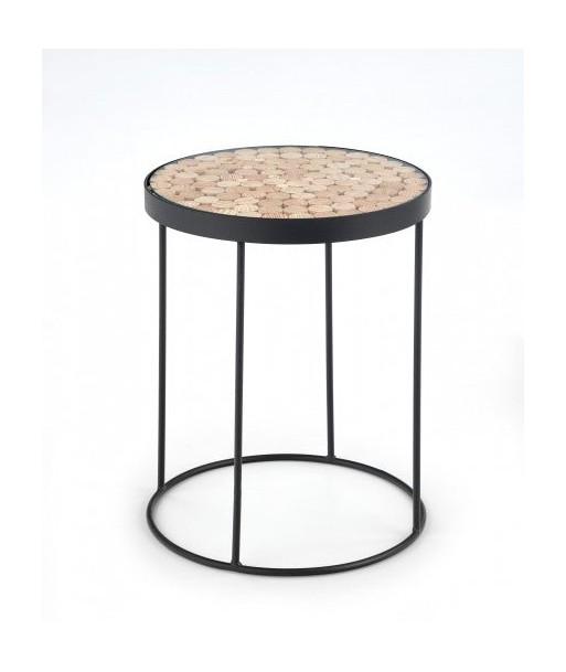 Table basse en verre et métal Naturo 2 Naturel / Noir, Ø47xH61 cm 50% de réduction en Octobre 2024