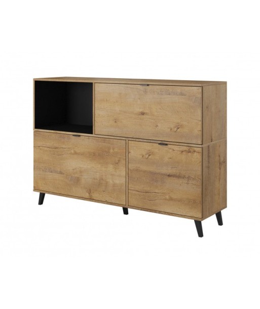 Commode 3 portes Nest KM-1 Chêne, l150xA45xH100 cm destockage