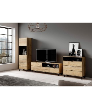 Commode TV en bois, avec 3 portes Nest RTV-1 Chêne, l160xA40xH55 cm Toutes les collections ici