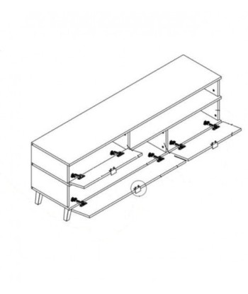 Commode TV en bois, avec 3 portes Nest RTV-1 Chêne, l160xA40xH55 cm Toutes les collections ici