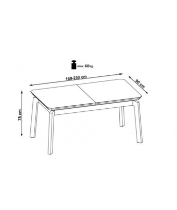 Table extensible en MDF, placage et bois Chêne Rois Miel, L160-250xl90xH78 cm suggérées chez