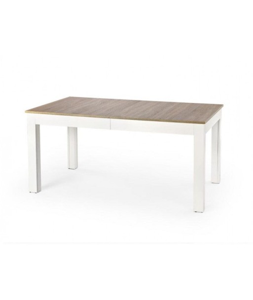 Table extensible en aggloméré et MDF Blanc d'égout / Chêne Sonoma, L160-300xl90xH76 cm Pour